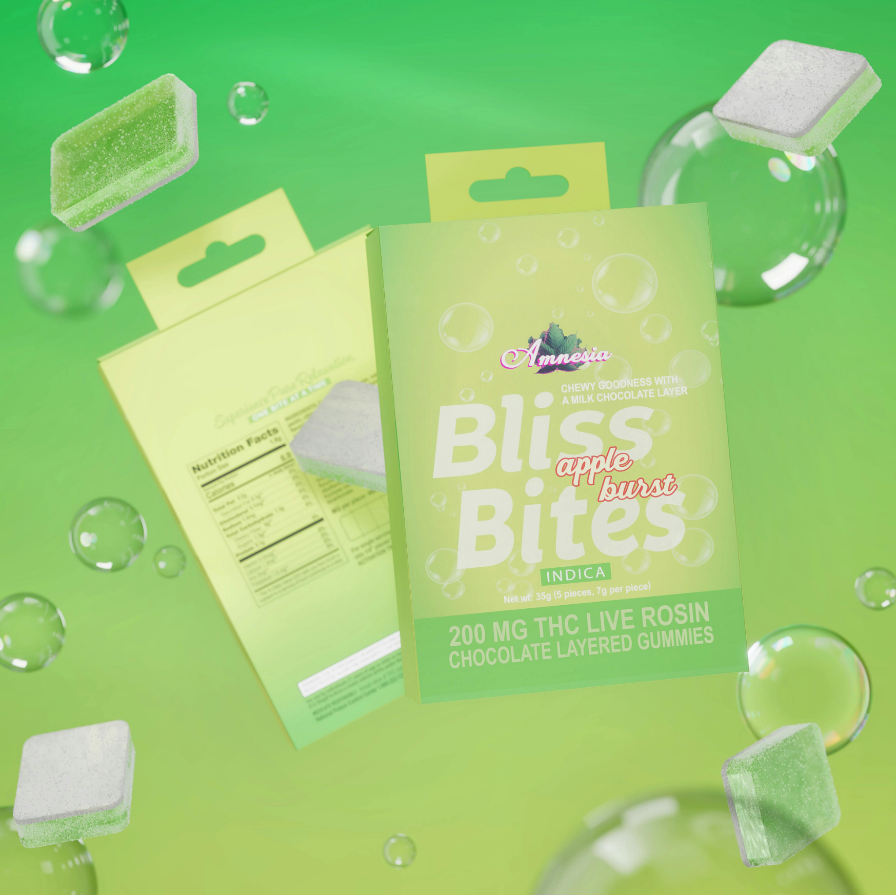 Apple Burst Indica Hash Rosin Chocolate Layered Gummy 200mg | 4/$20