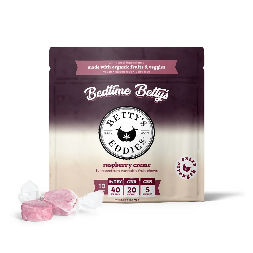 40mg Raspberry Creme 2:4:1 THC:CBD:CBN Medicated Chews - 400mg
