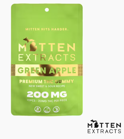Mitten Extracts - Green Apple - 200mg Gummies