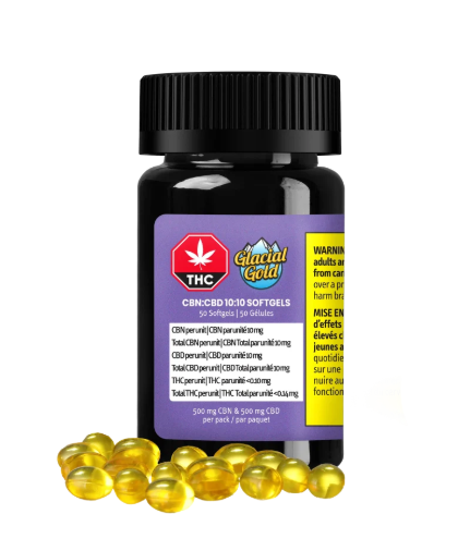Glacial Gold : CBN:CBD 10:10 Softgels (50pk)