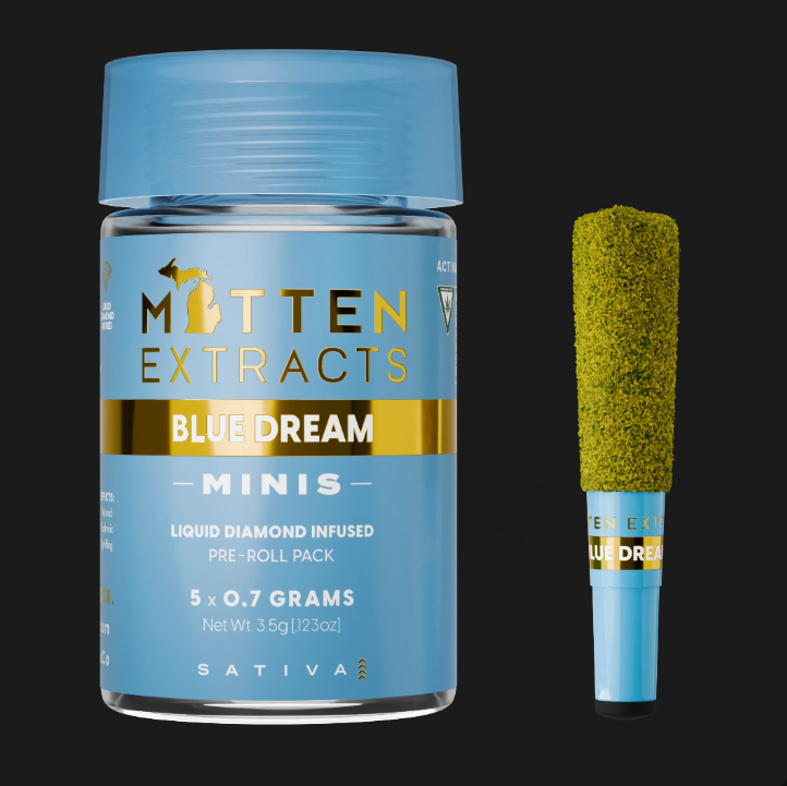 Mitten Extracts - Blue Dream - 5 x .7g Infused Prerolls