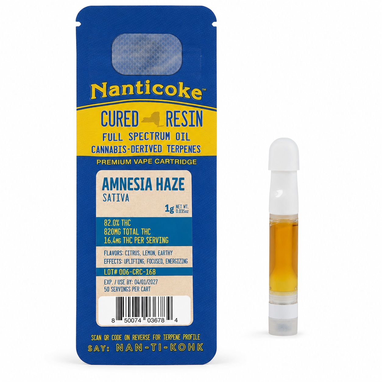 NANTICOKE - AMNESIA HAZE - 1G CART 510 - SATIVA