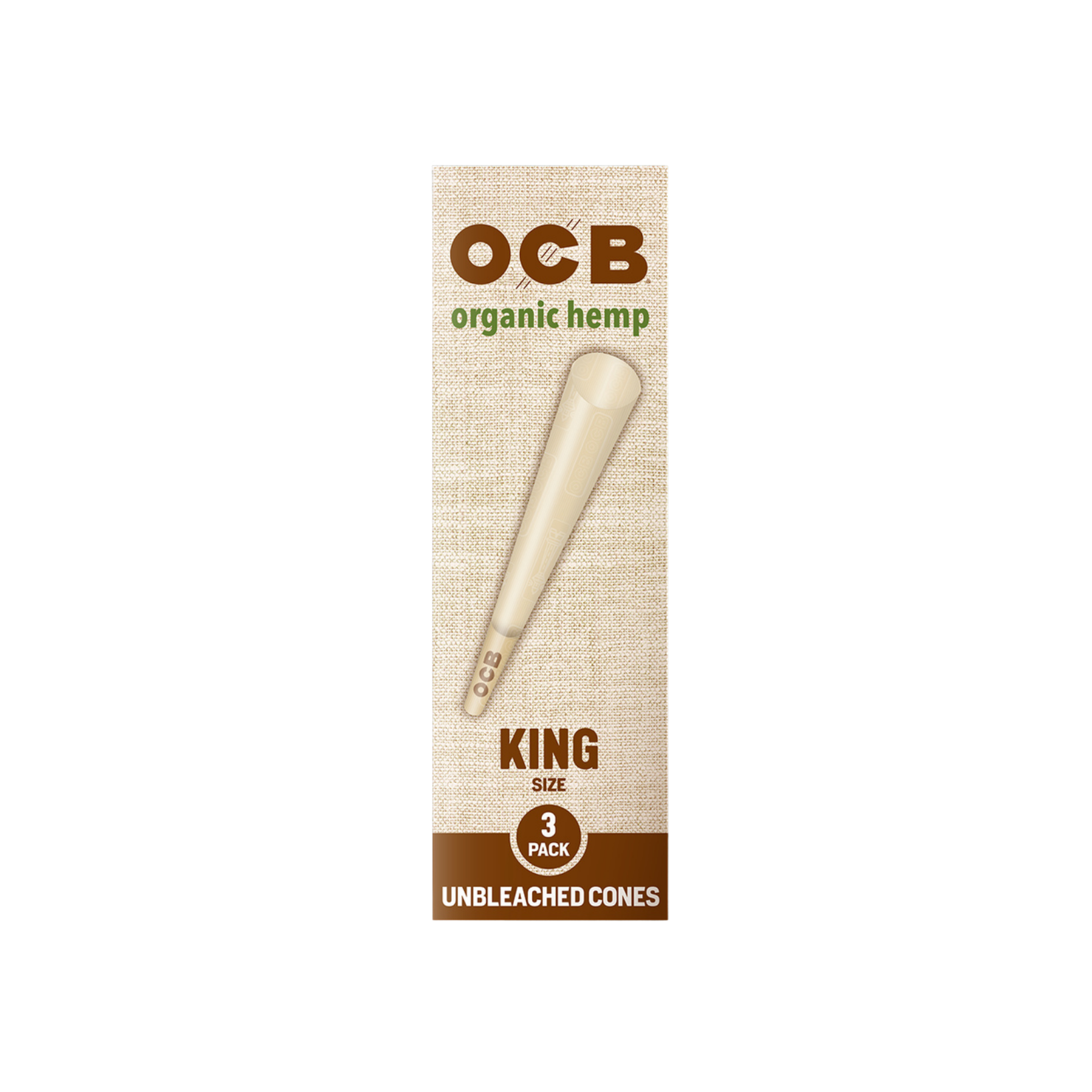 OCB - Organic Unbleached Hemp King Size Cones - 3pk