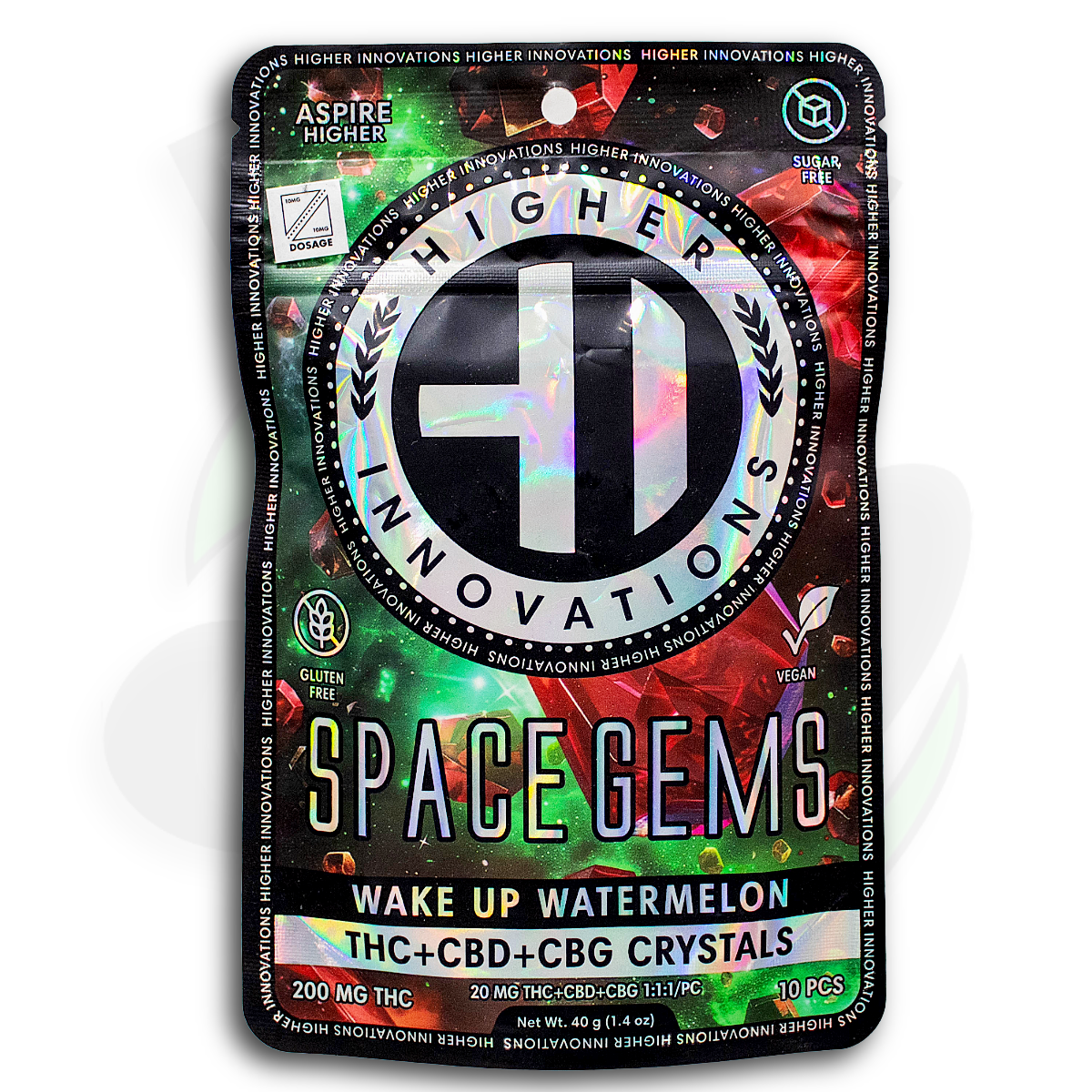 Watermelon | 200mg 1:1:1 THC+CBD+CBG Space Gems