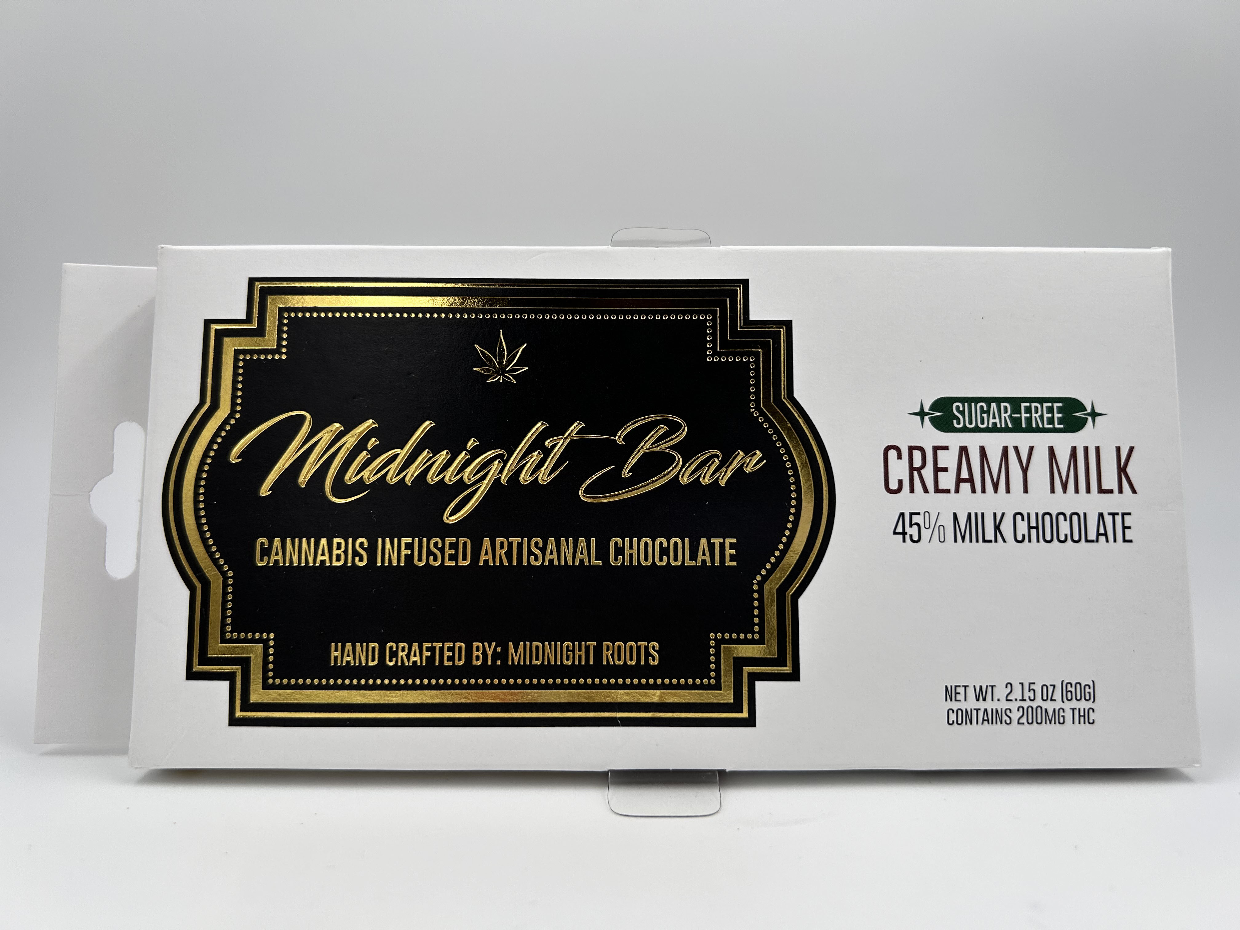 Midnight Roots Bar - Sugar Free Milk Chocolate - 200mg