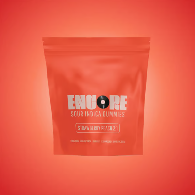 Ⓥ ENCORE Gummies 100mg: Strawberry Peach 2:1 10pk