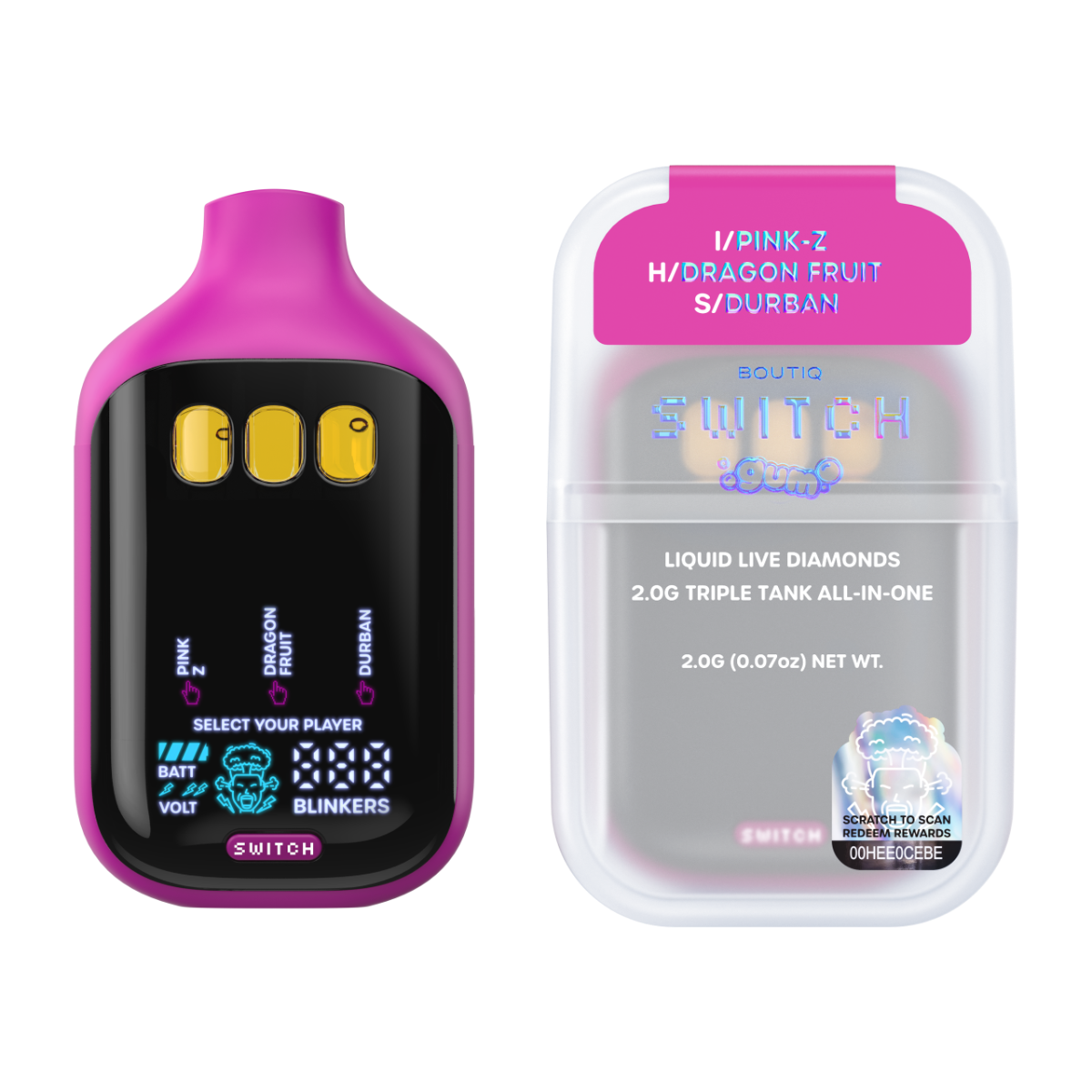 BTQ Switch V5 GUM | Pink-Z x Dragon Fruit x Durban | Ind-Hyb-Sat AIO
