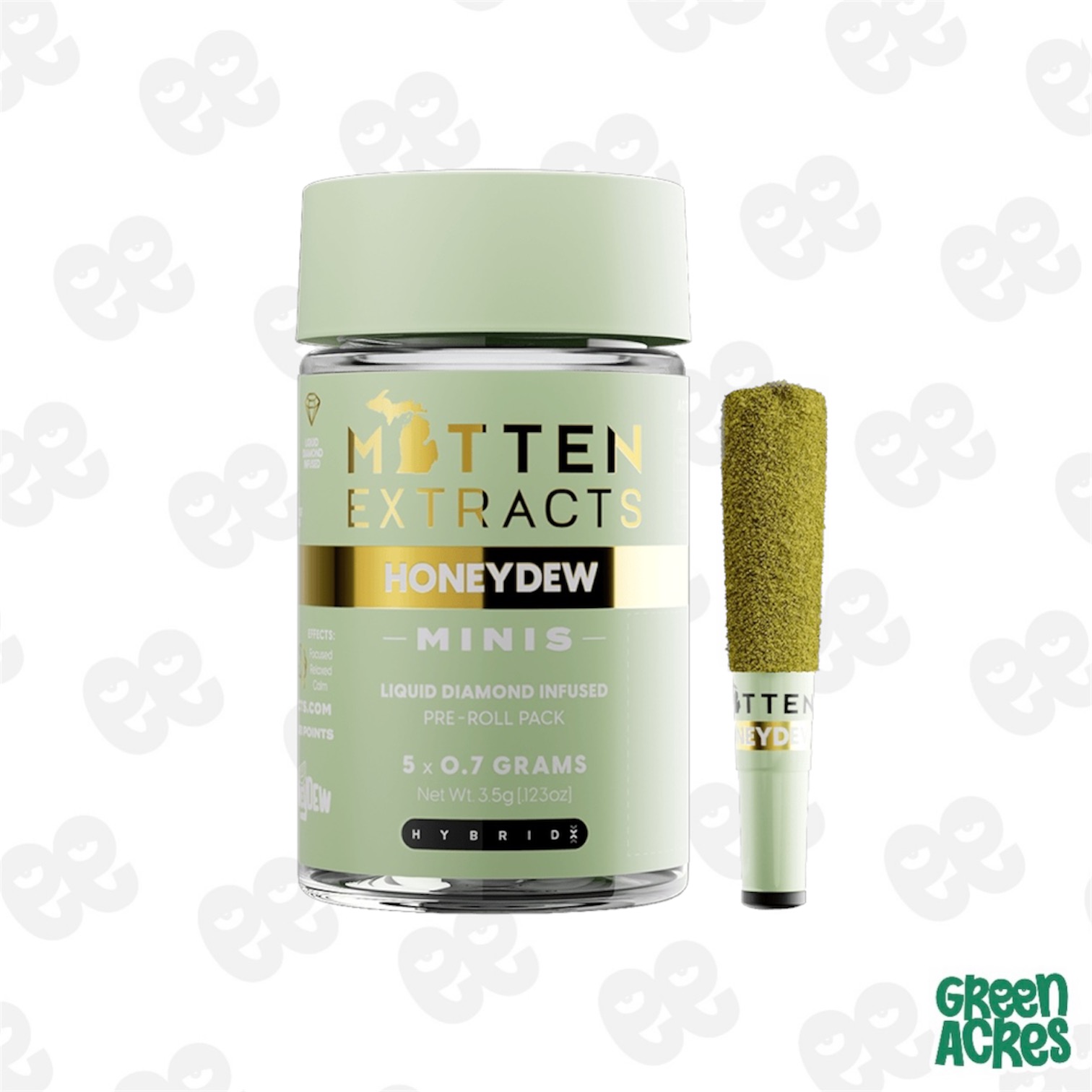 Mitten Extracts: Honeydew 5 Pack Infused Pre-Roll's (5x0.7g)