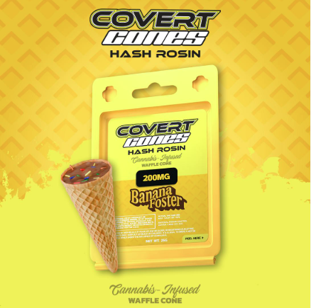 Covert Cups - 200mg Hash Rosin Cones Banana Foster