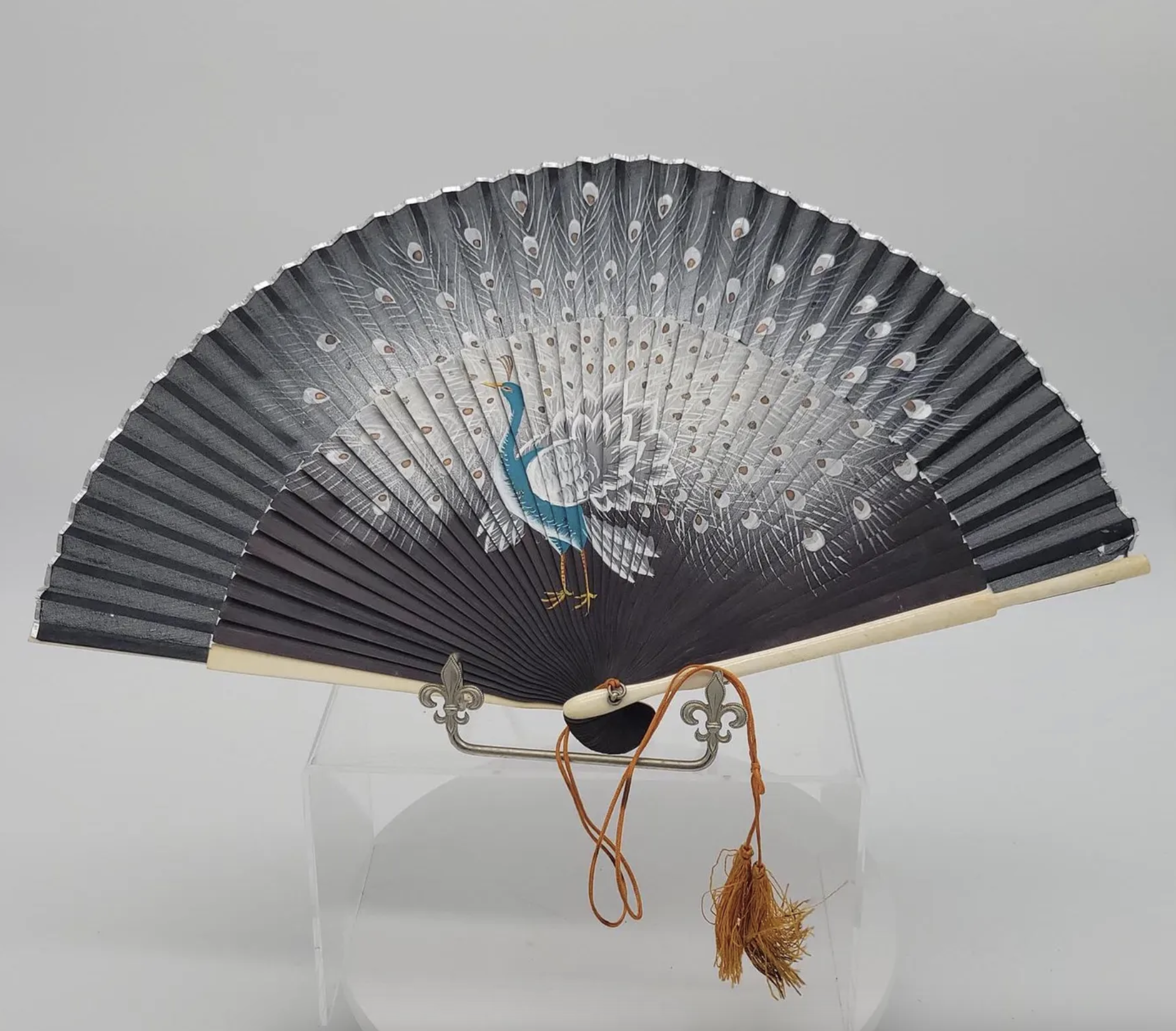Vintage Peacock Hand Fan