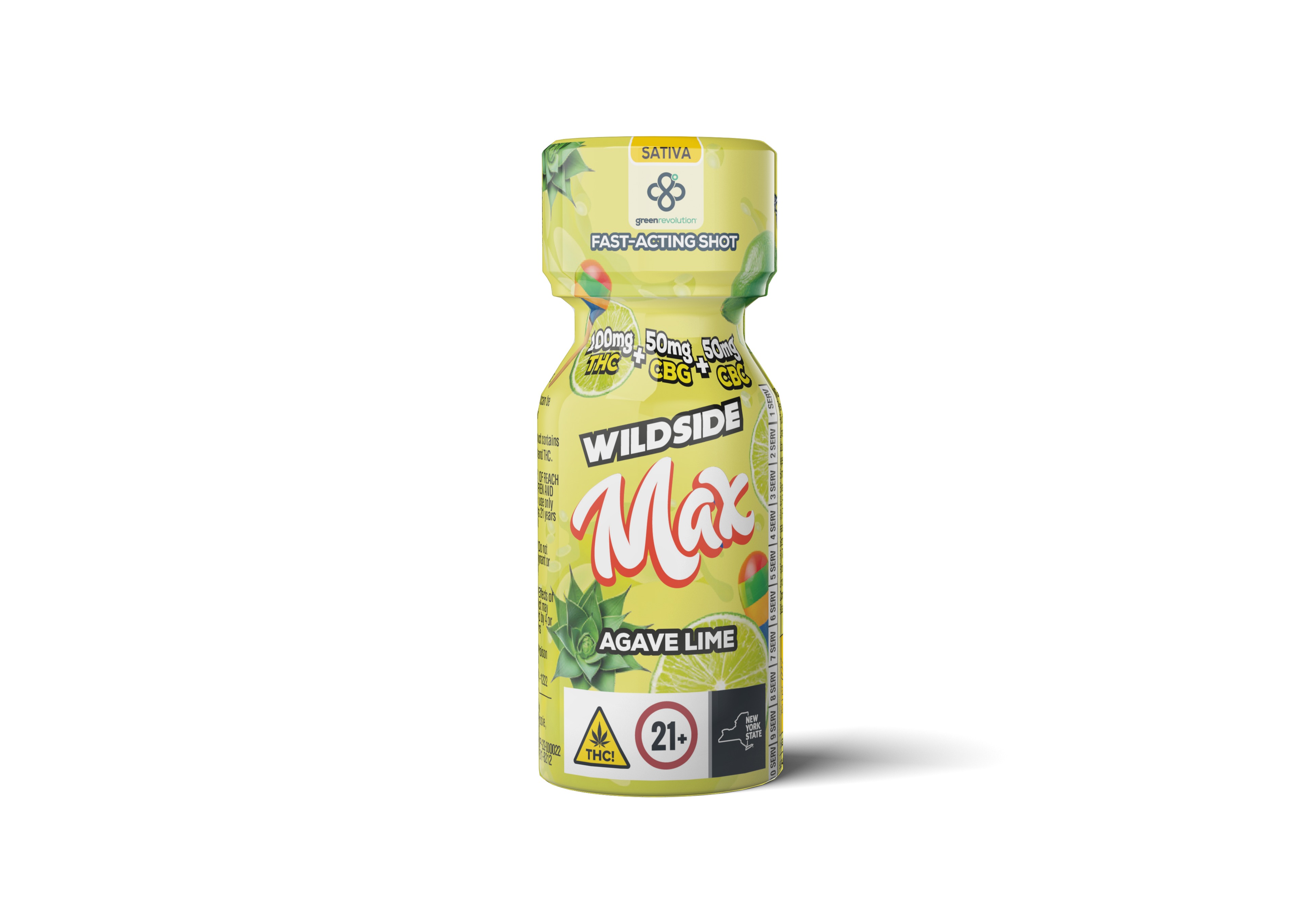 Agave Lime |  THC : CBG : CBC Nano Shot Max | 100mg