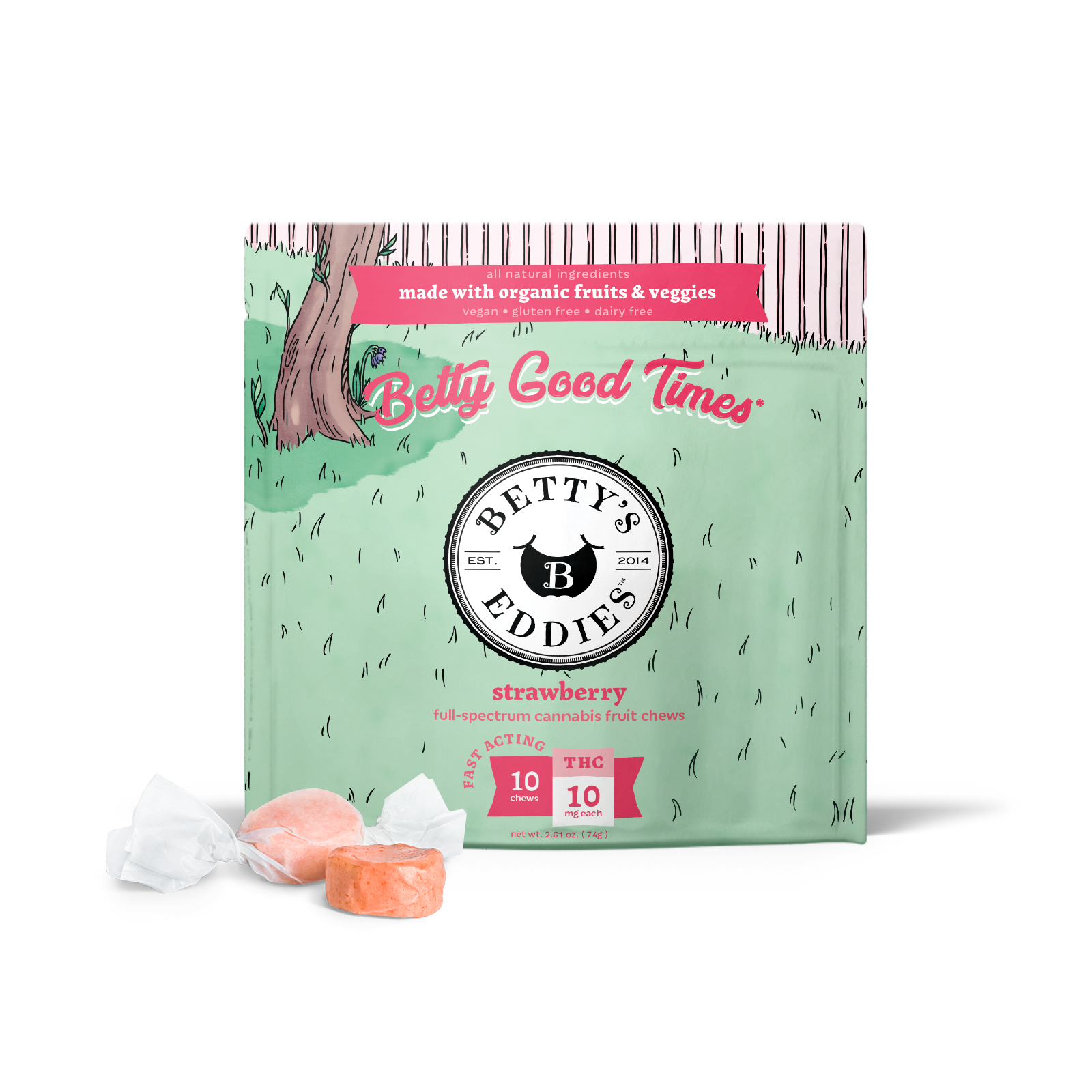 Betty's Eddies | Betty Good Times Strawberry | 10pk | Edible | 100mg