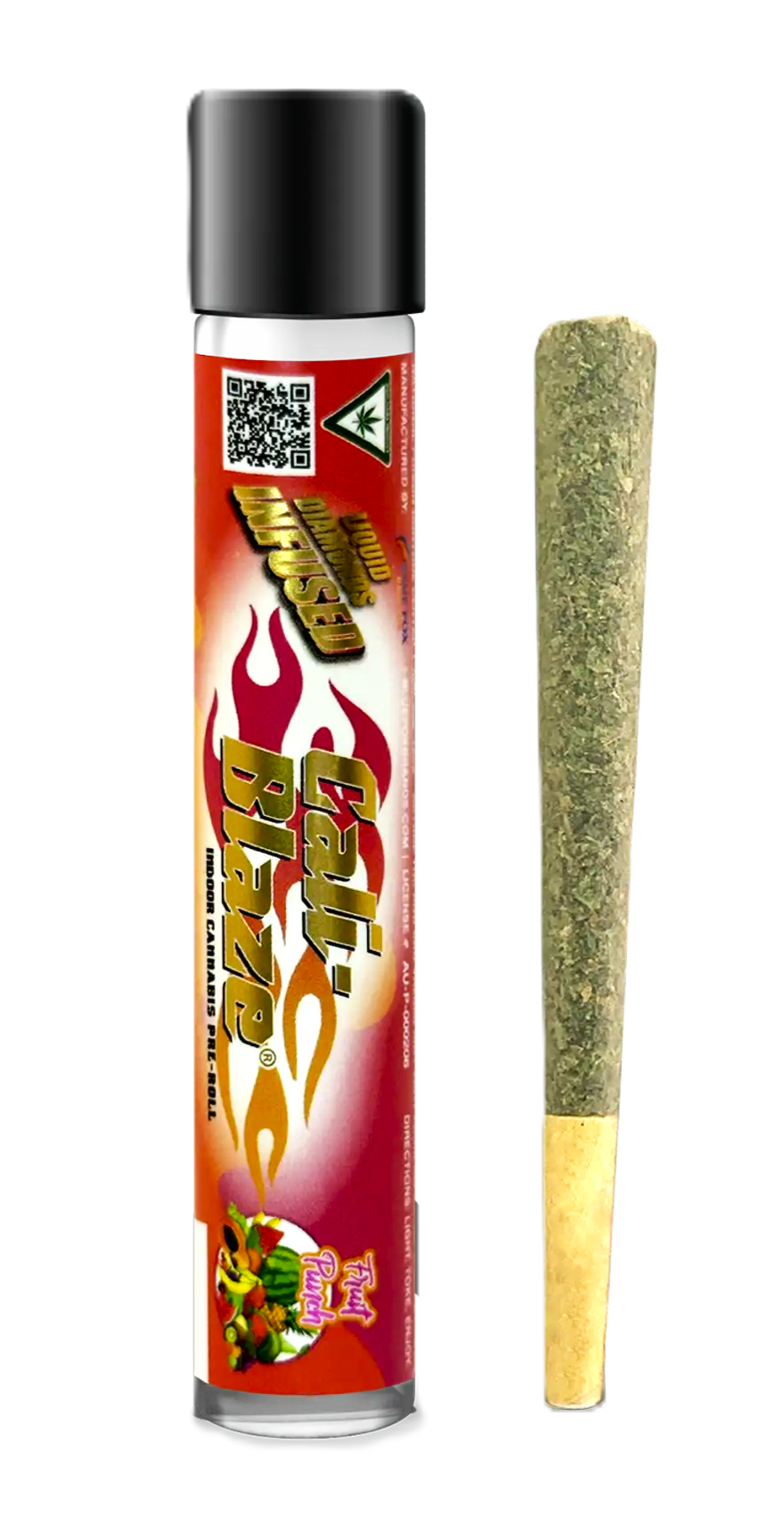Cali-Blaze | Fruit Punch | Live Resin & Liquid Diamond Infused Preroll - 1.2g