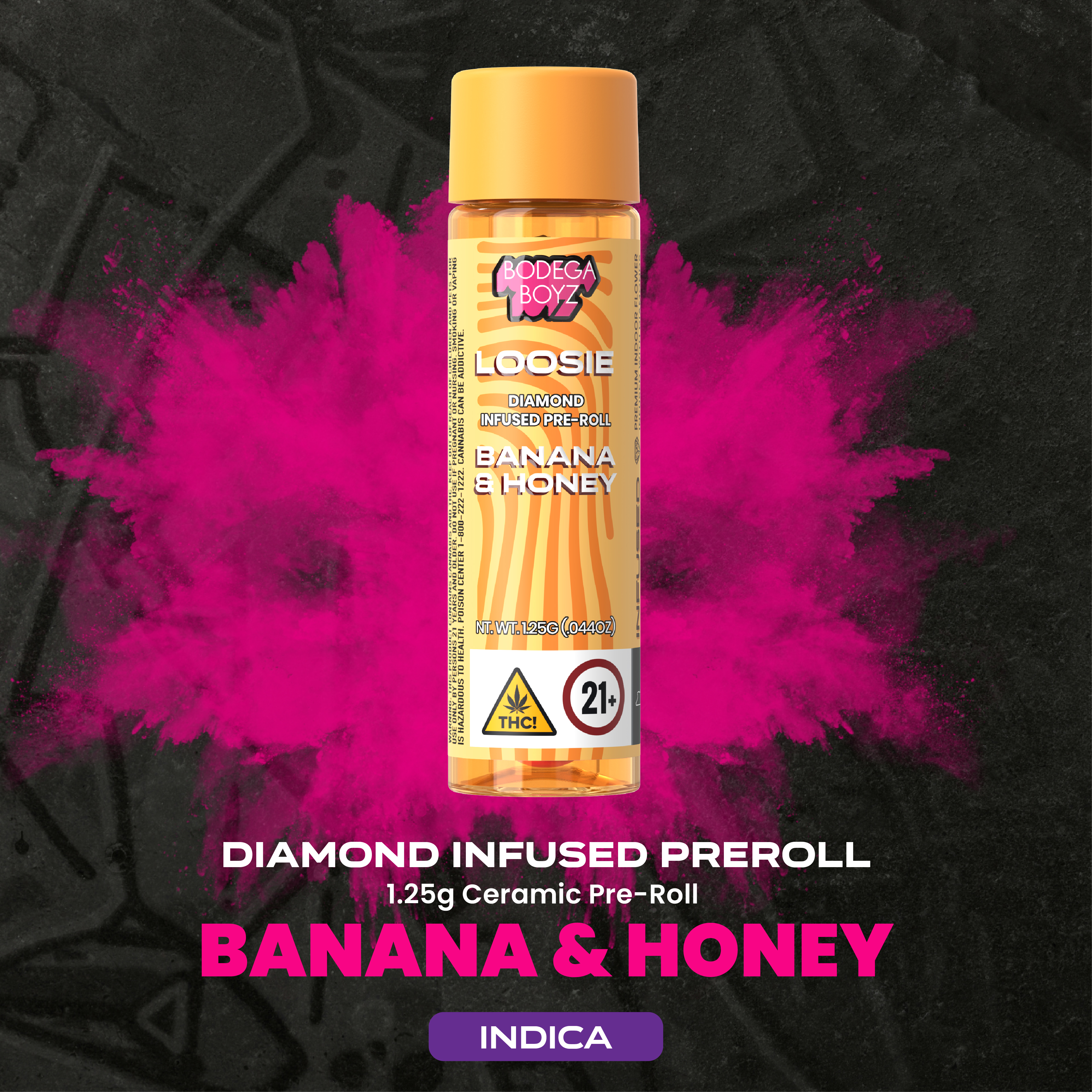 Loosies | Banana & Honey | Hybrid | Diamond Infused Pre-Roll | 1.25g