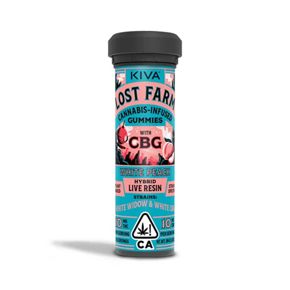 Lost Farm - White Peach x White Widow & White CBG 1:1 THC:CBG (h) - Live Resin Gummies - 100mg