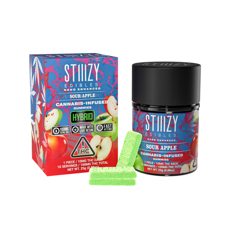 Stiiizy Sour Apple Gummies 100mg 10pk