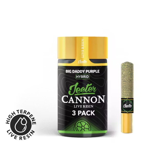 Cannon | Big Daddy Purple | Live Resin Infused Baby Pre-rolls | 0.5g x 3 (1.5g) | Hybrid