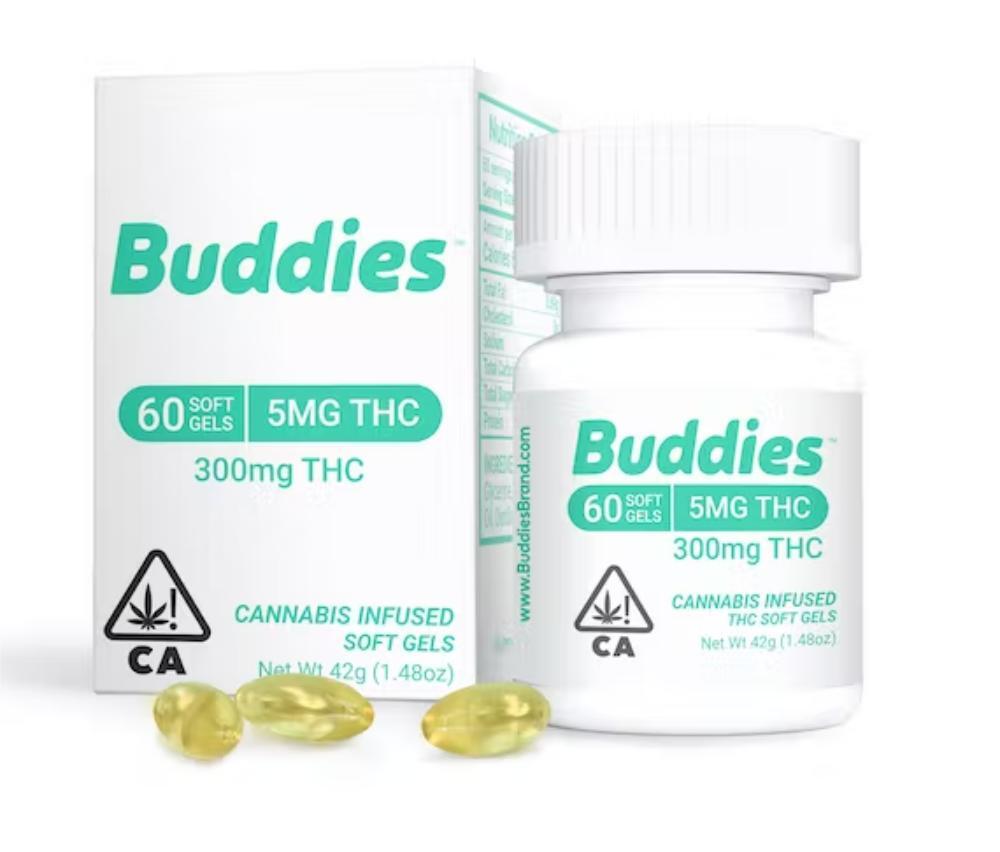 Buddies 5mg THC Capsule 60Pk 300mg