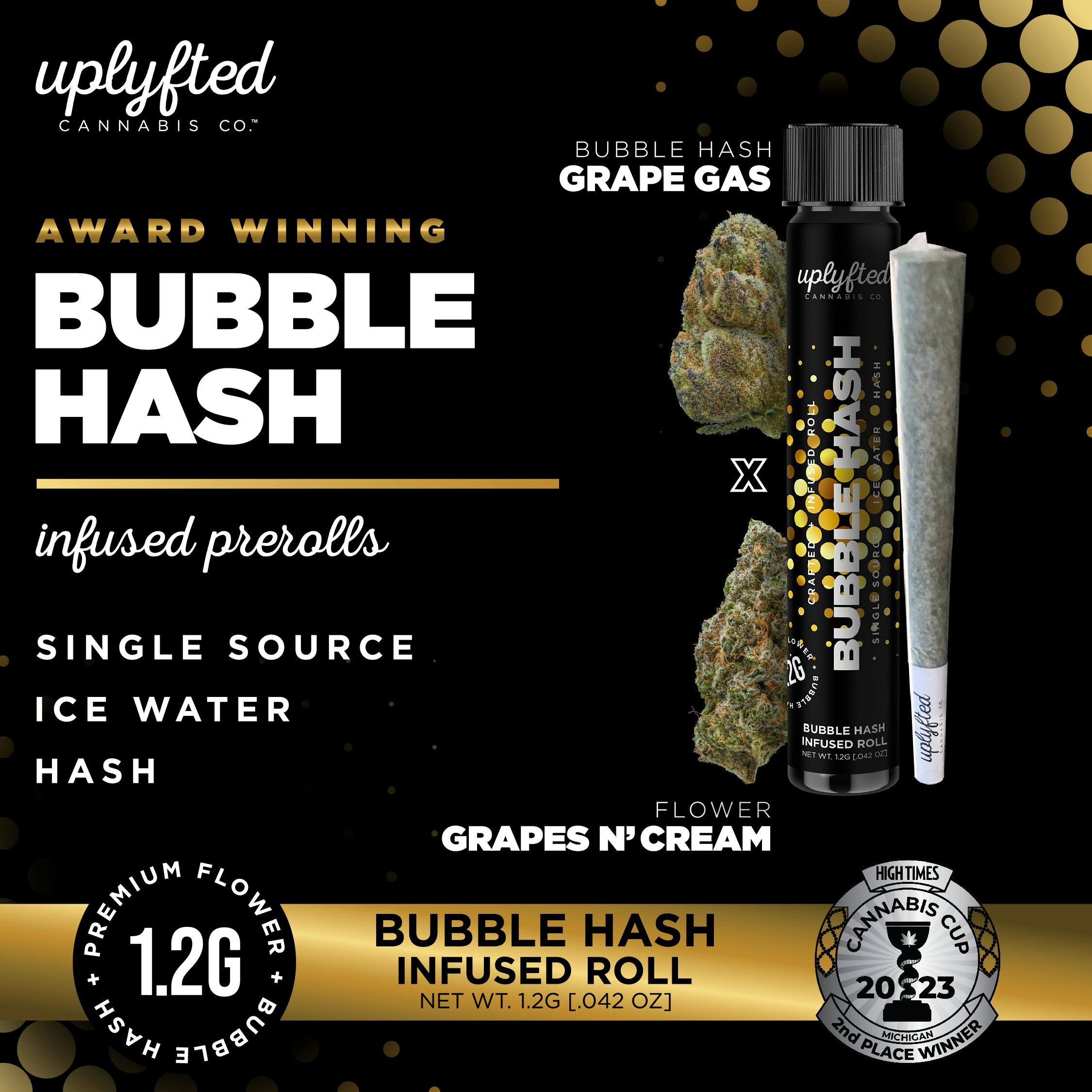 Uplyfted: Grape Gas 1.2G Bubble Hash Infused Pre-Roll