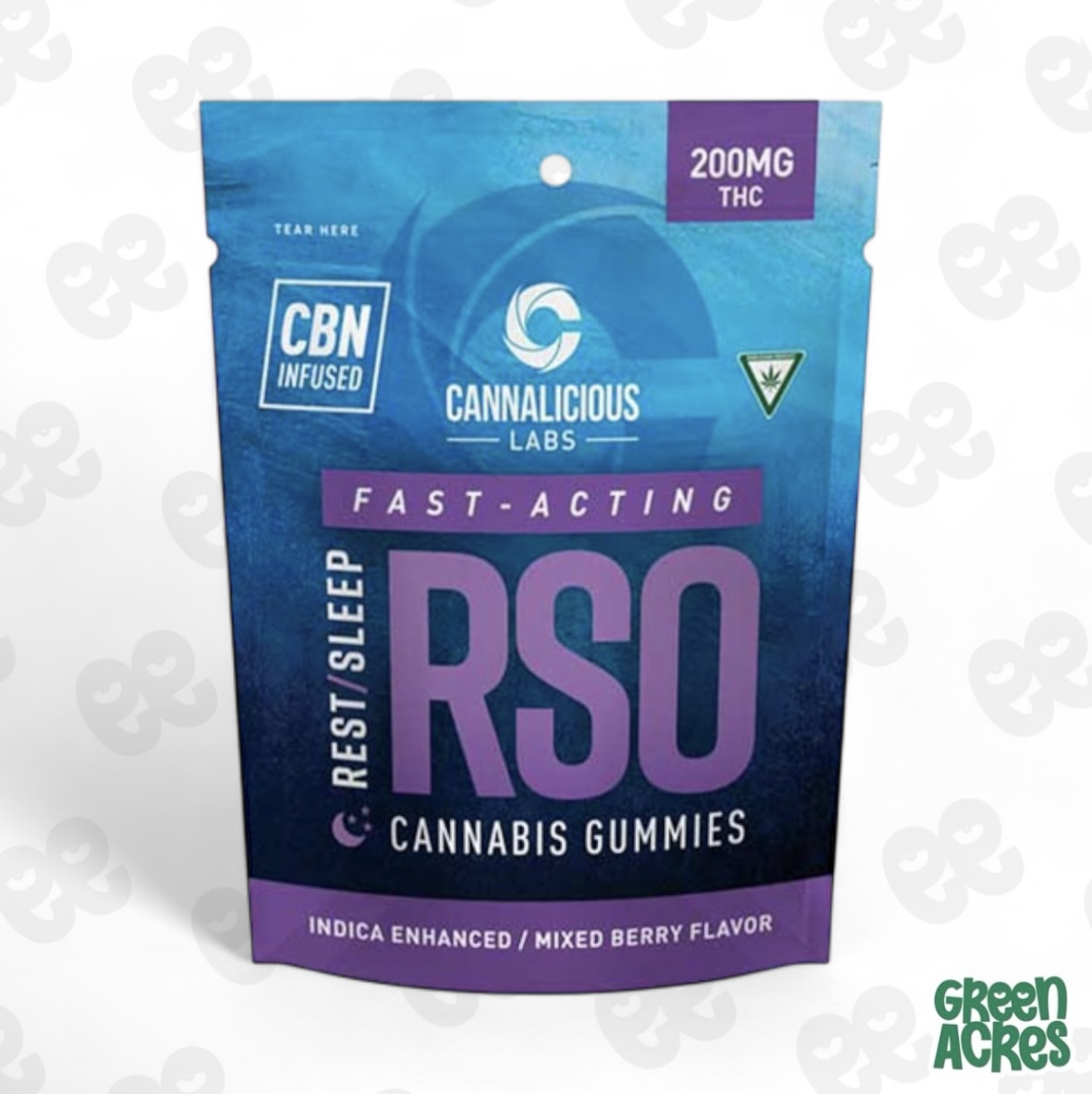 Cannalicious: Mixed Berry Rest RSO 200MG Gummies (I)