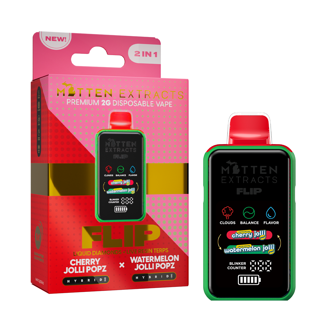 Mitten Extracts - 2g Flip Disposable - Cherry Jolli Popz / Watermelon Jolli Popz (H)