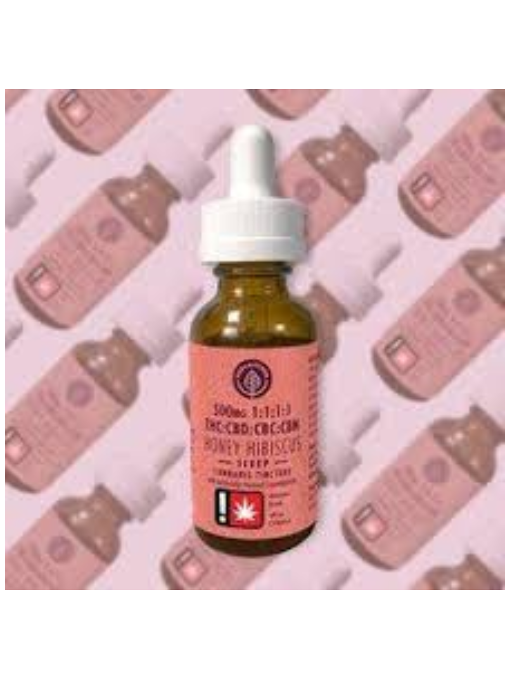 TINCTURE - 500MG - THC / CBD / CBC / CBN - HONEY HIBISCUS 1:1:1:1