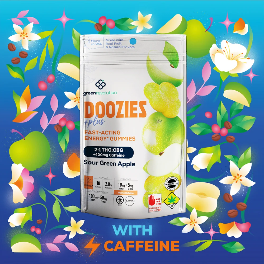 Doozies Green Apple 2:1 Caffeinated | 100mg