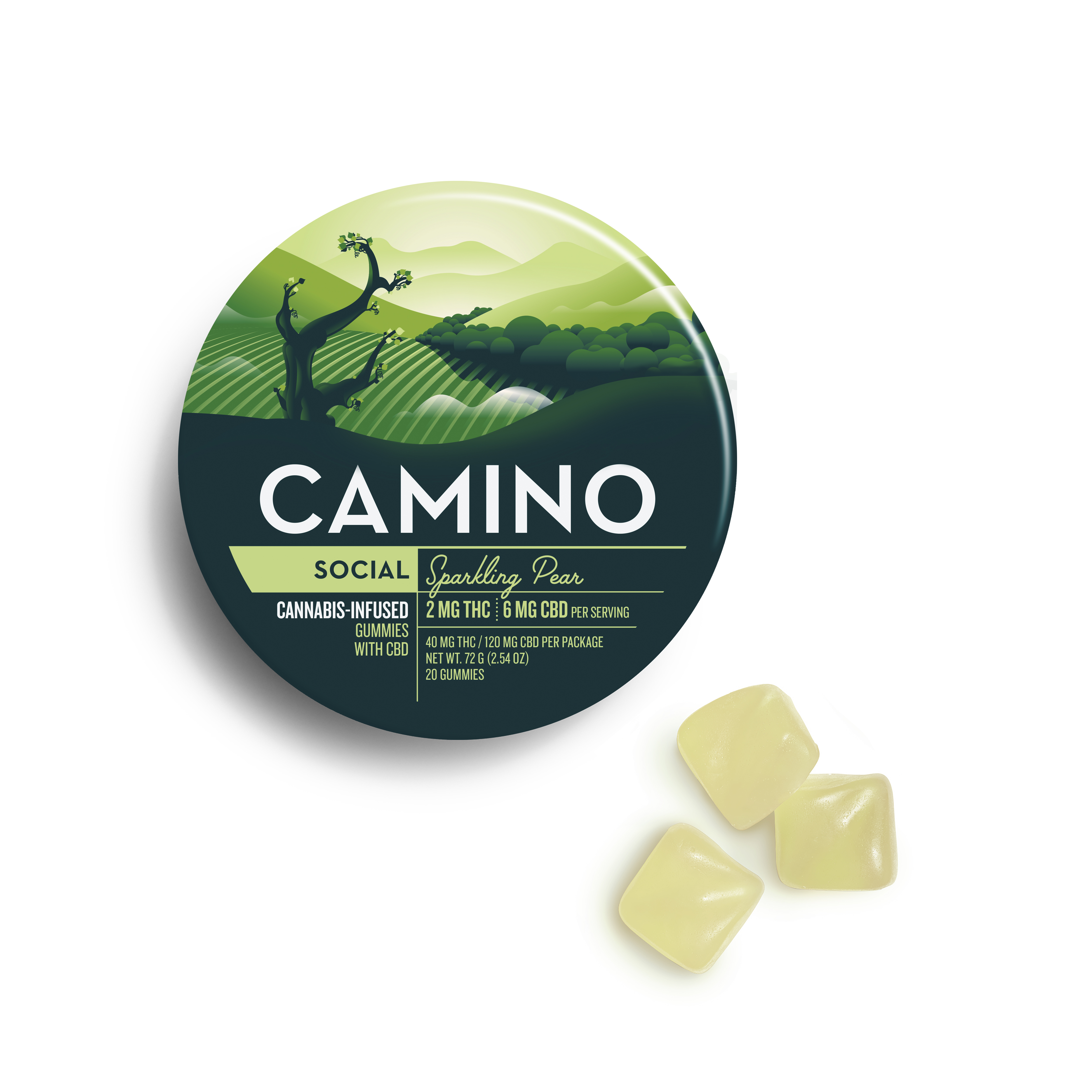 Sparkling Pear   40mg Thc 120mg Cbd Gummy