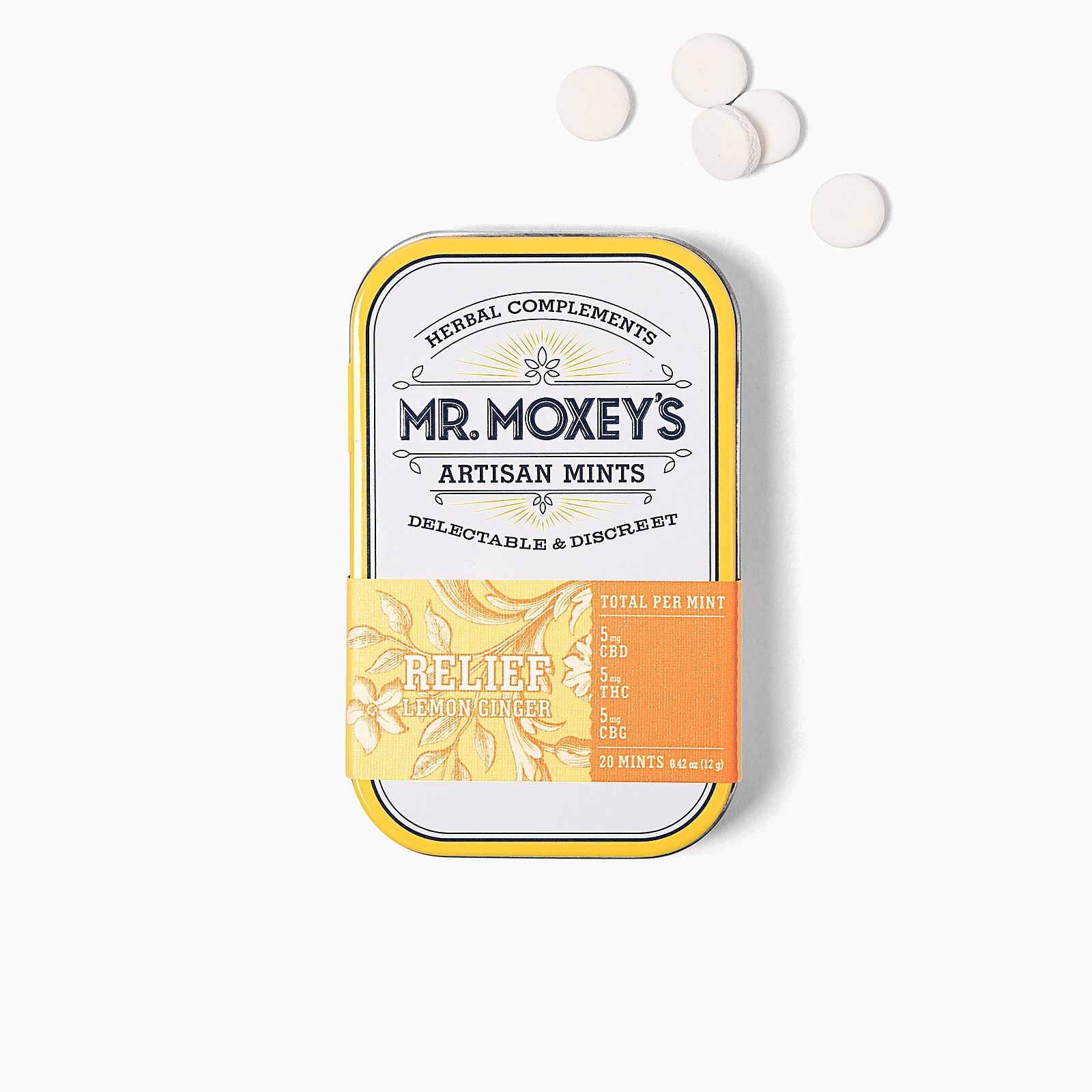 Mr. Moxey's | Relief Ginger Mints 1:1:1 CBD:CBG:THC | 20pk