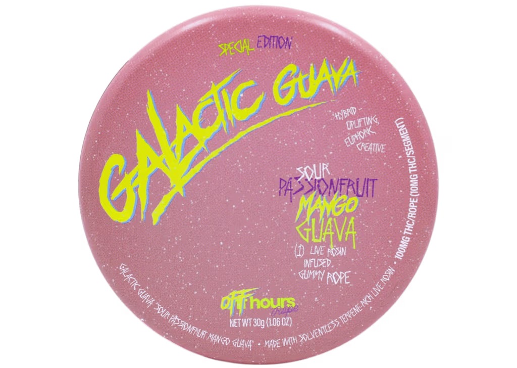Off Hours Galactic Guava Passionfruit Mango Guava 100mg Live Rosin Rope