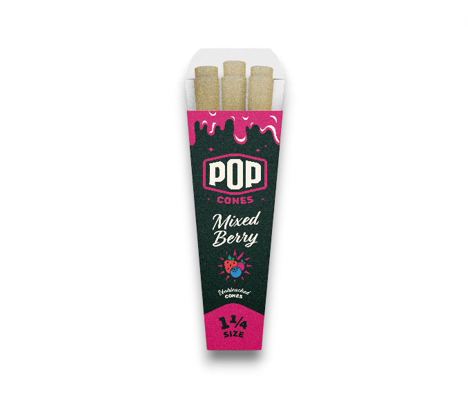 POP Cones Unbleached 1-1/4- Mixed Berry