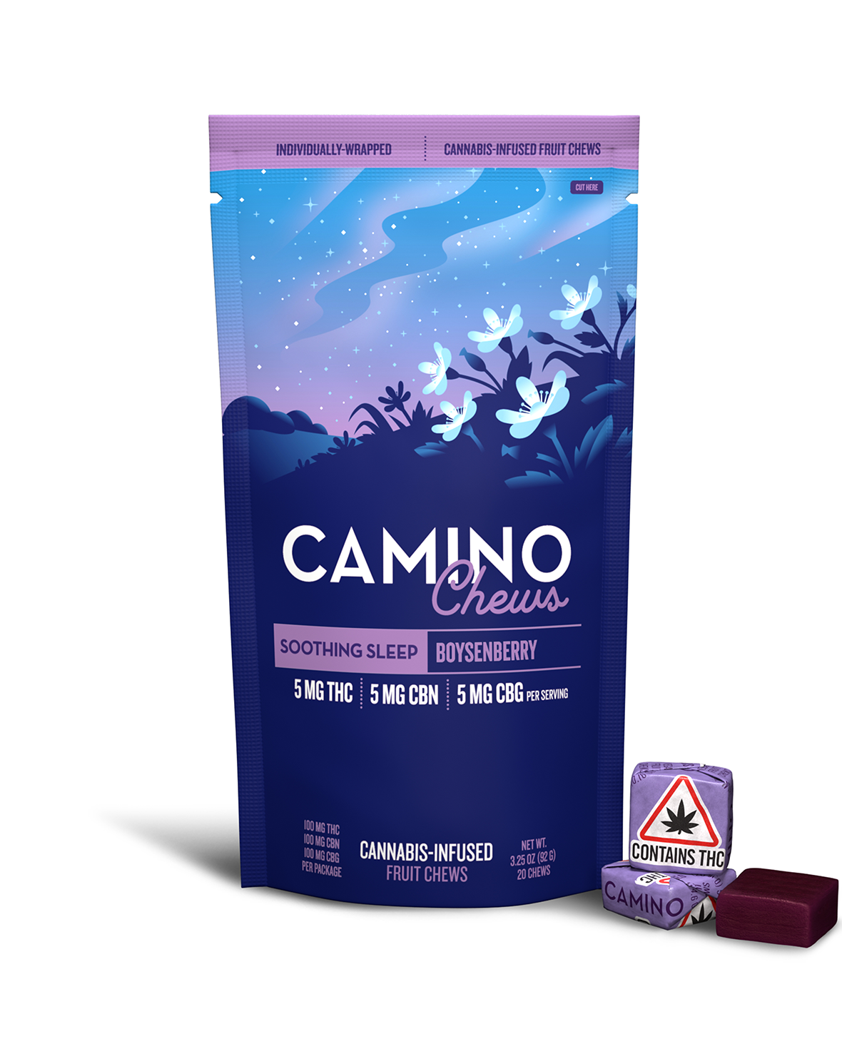 Camino Chews - Boysenberry - 200mg THC/100mg CBN