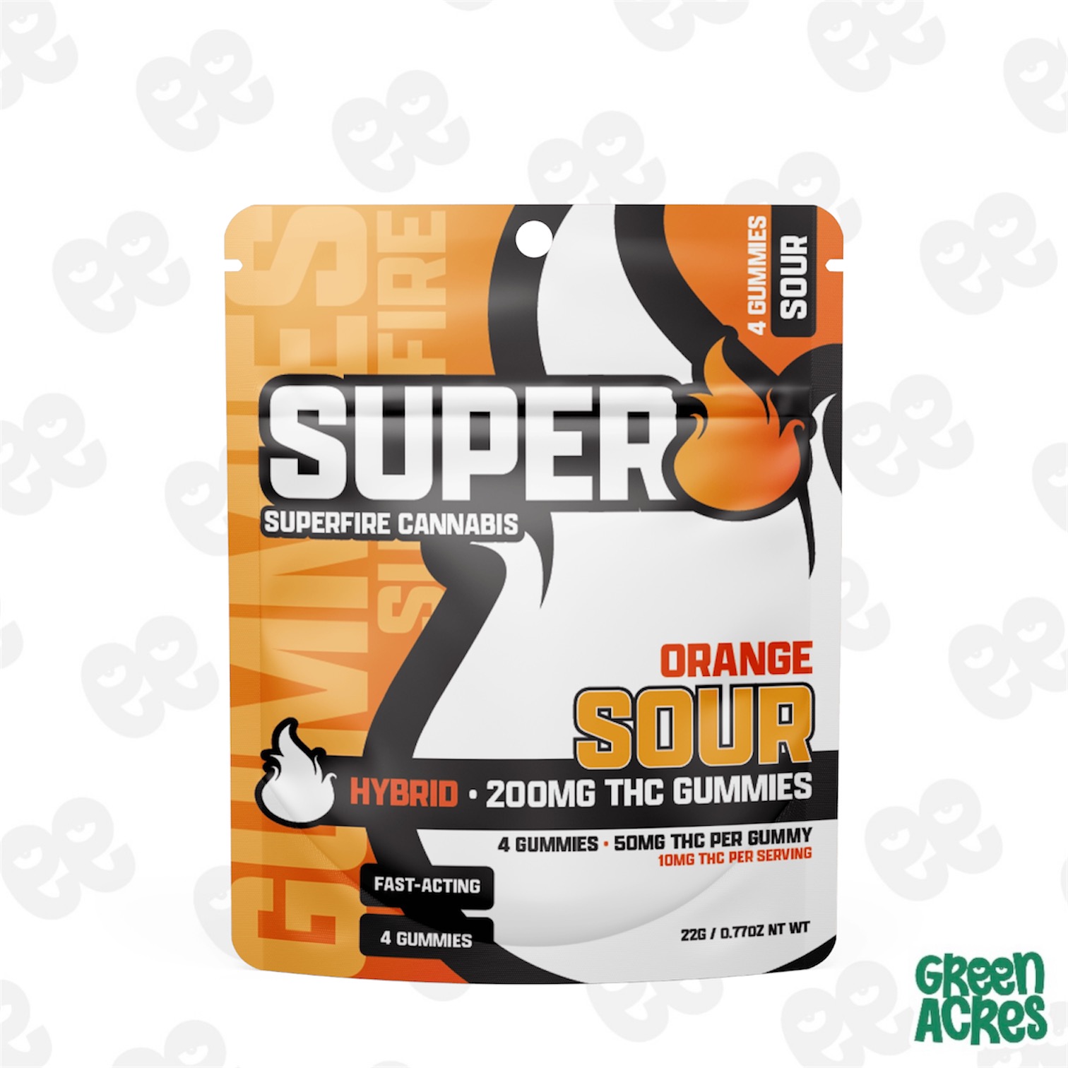 Superfire: Sour Orange 200MG Gummies