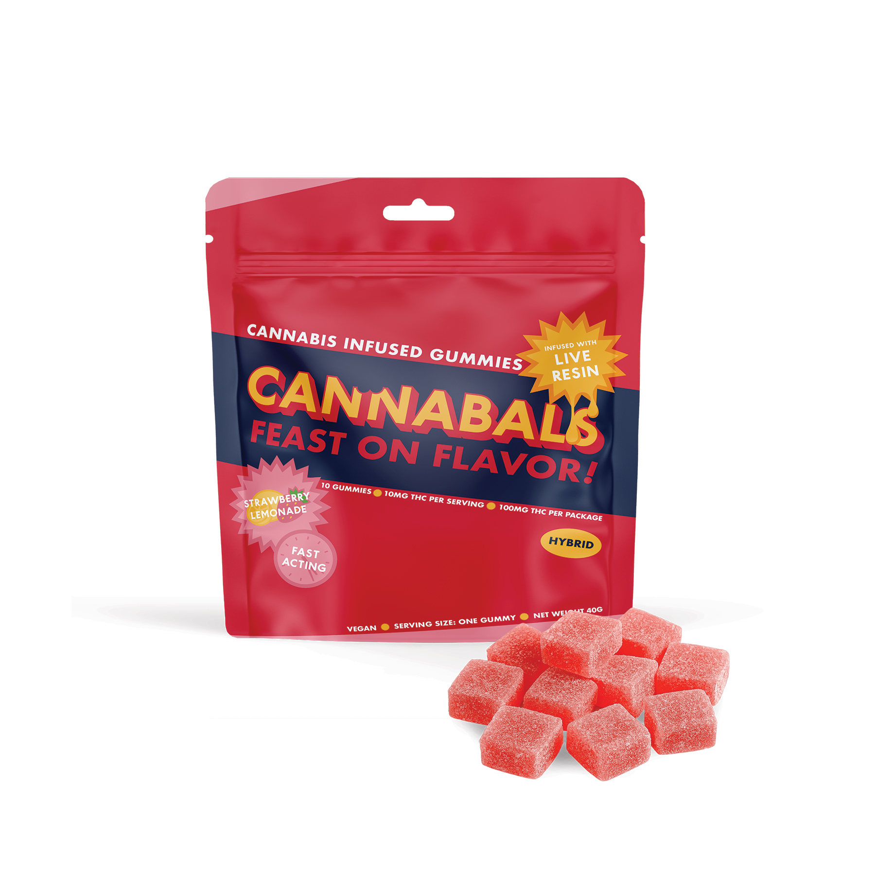 Cannabals | Strawberry Lemonade | Live Resin Gummies 10pk