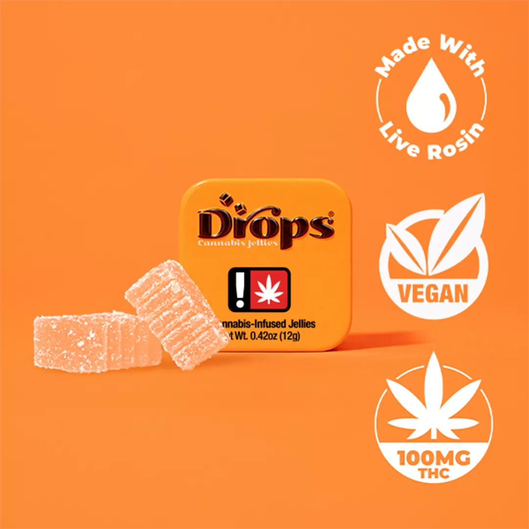 Drops: Orange Gummy 2pk Sativa 100MG - .1g
