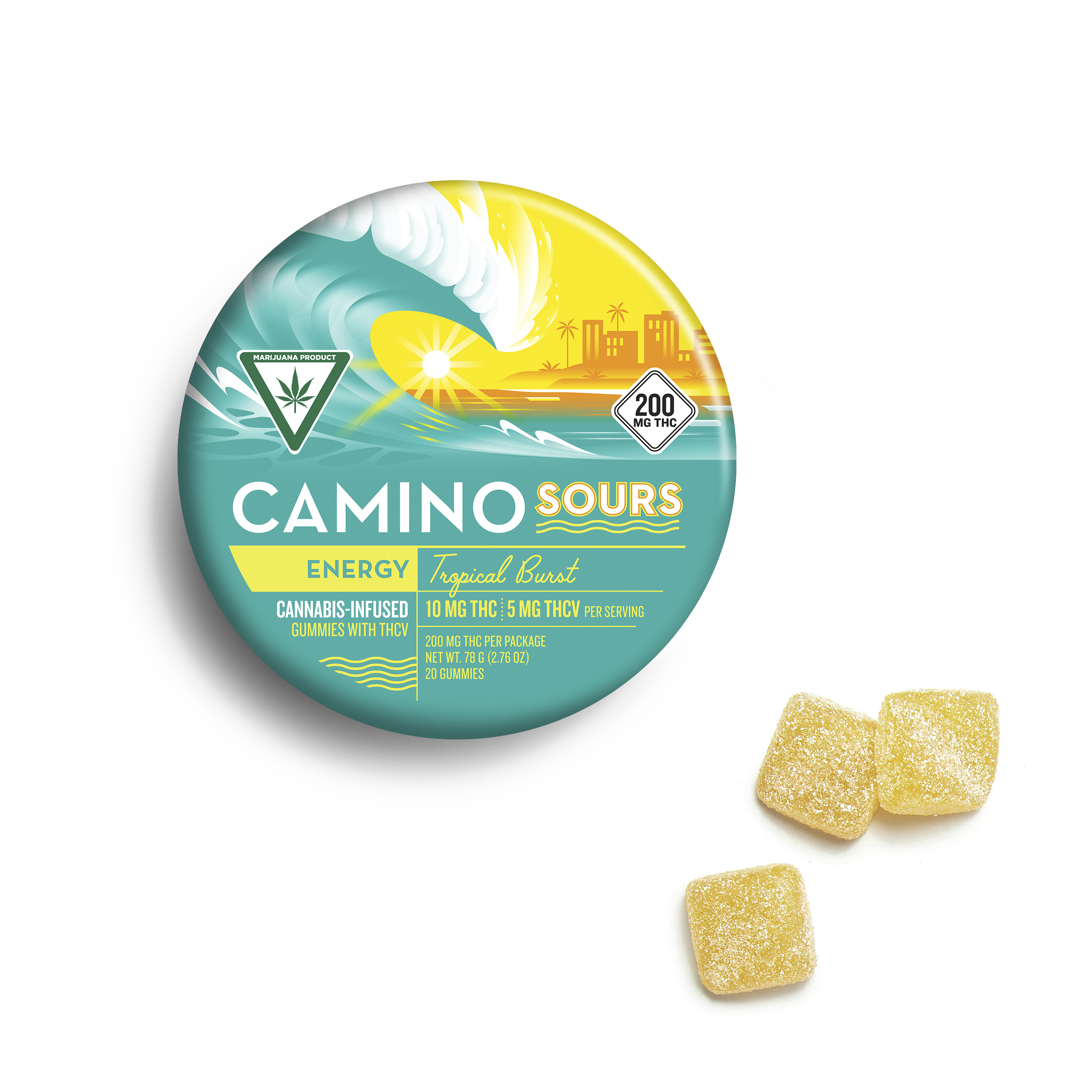 Sour Tropical Burst   200mg Gummy