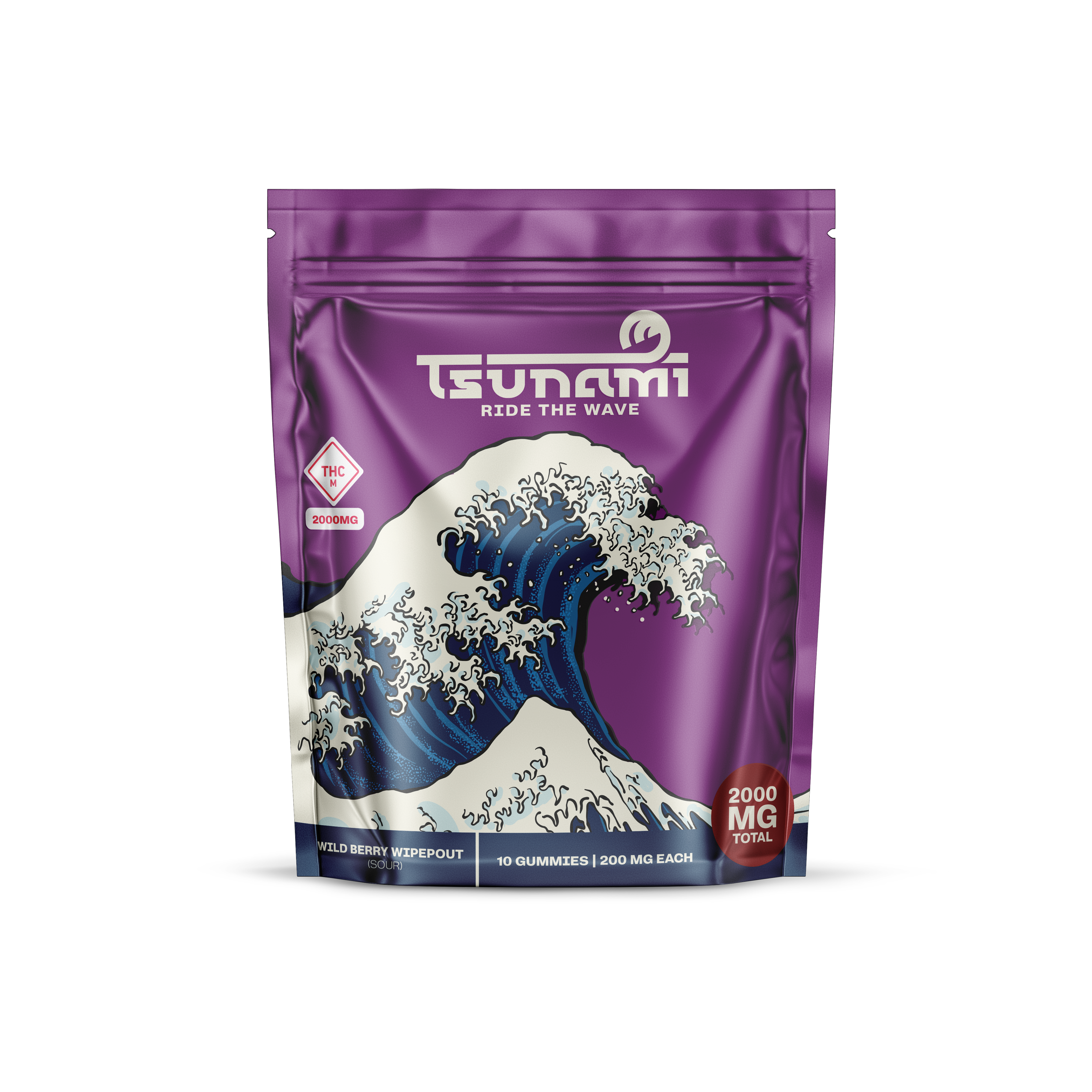 Tsunami Gummies | Wild Berry Wipeout (Sour) | 2000mg | 10pk