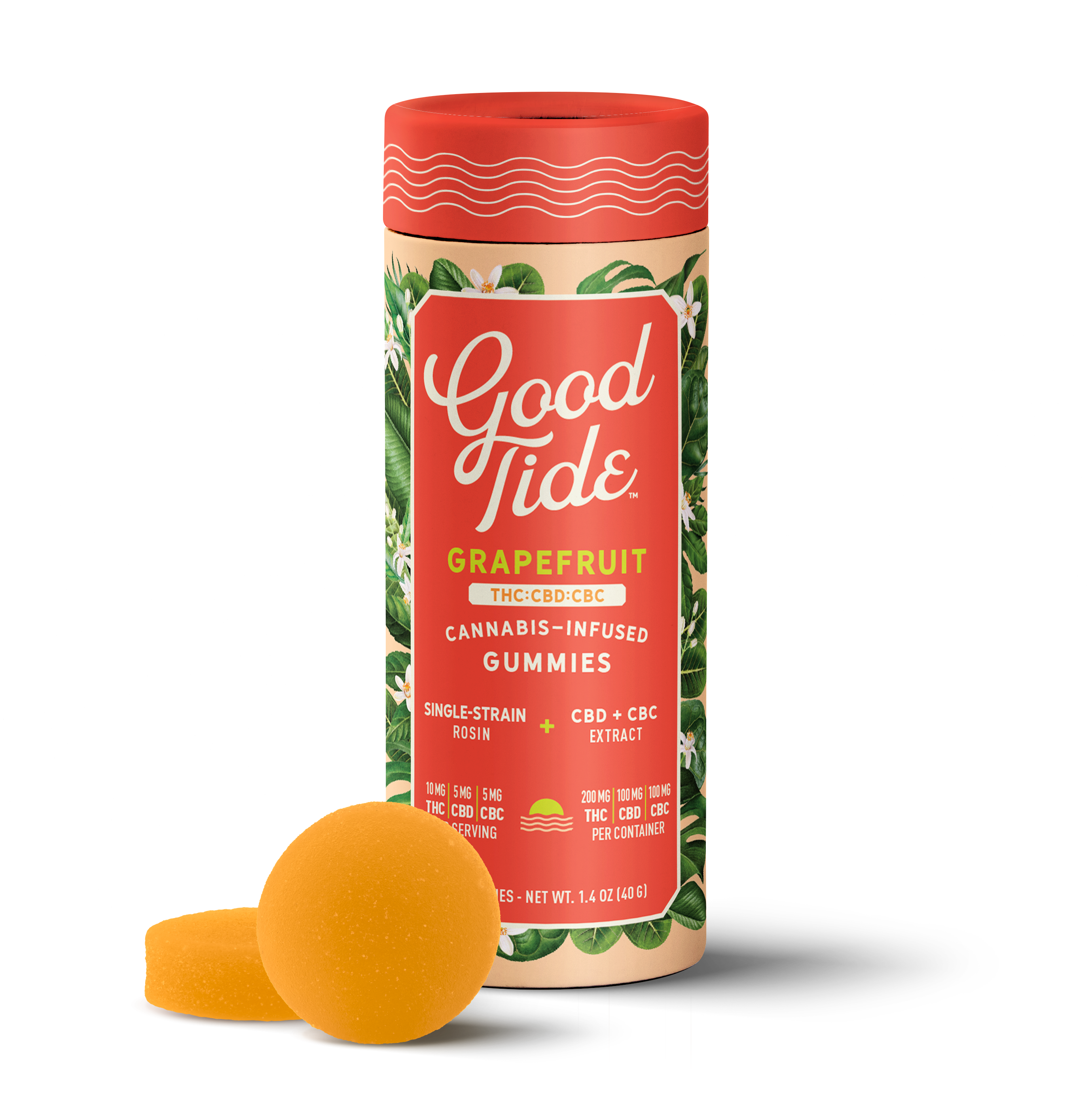 GOOD TIDE | GRAPEFRUIT BLISS | 200mg HASH ROSIN GUMMIES