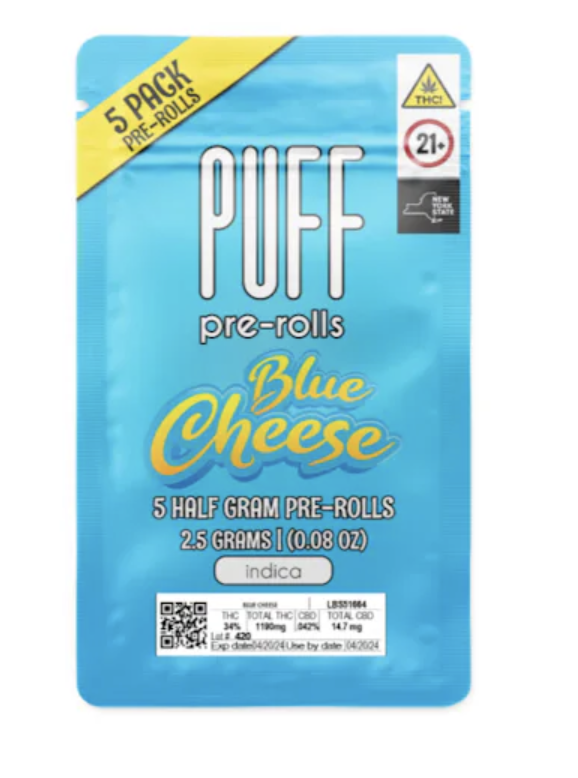 Blue Cheese 2.5g 5pk Pre-rolls