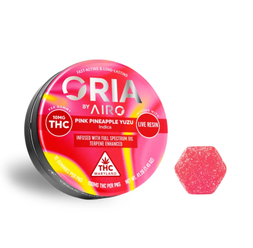 Ⓥ ORIA Full Spectrum Gummies 100mg: Pink Pineapple Yuzu 10pk