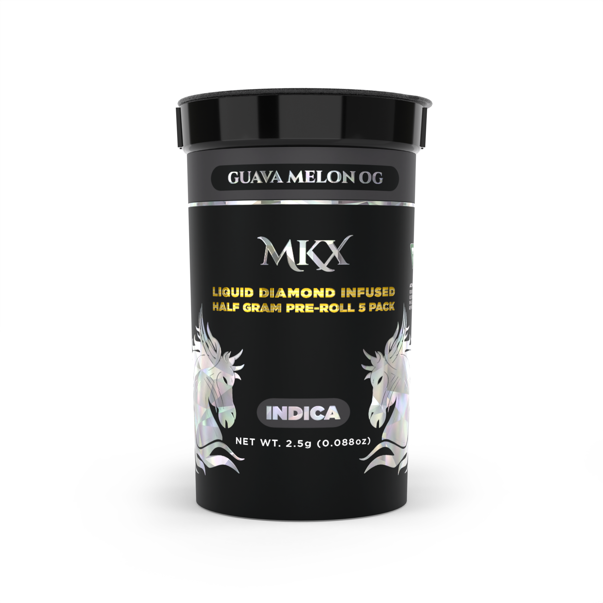 .5g 5-Pack Liquid Diamond Pre-Rolls - Guava Melon OG (Indica)