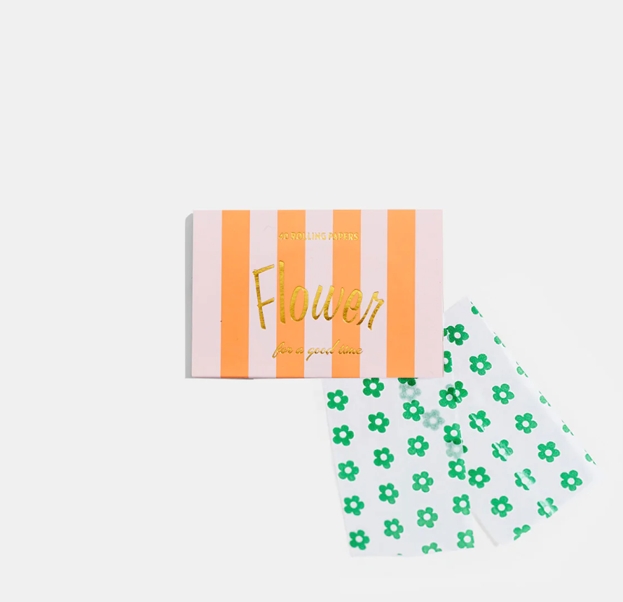 Flower by Edie Parker: Accessories | Green "Leaf" Flower Rolling Papers