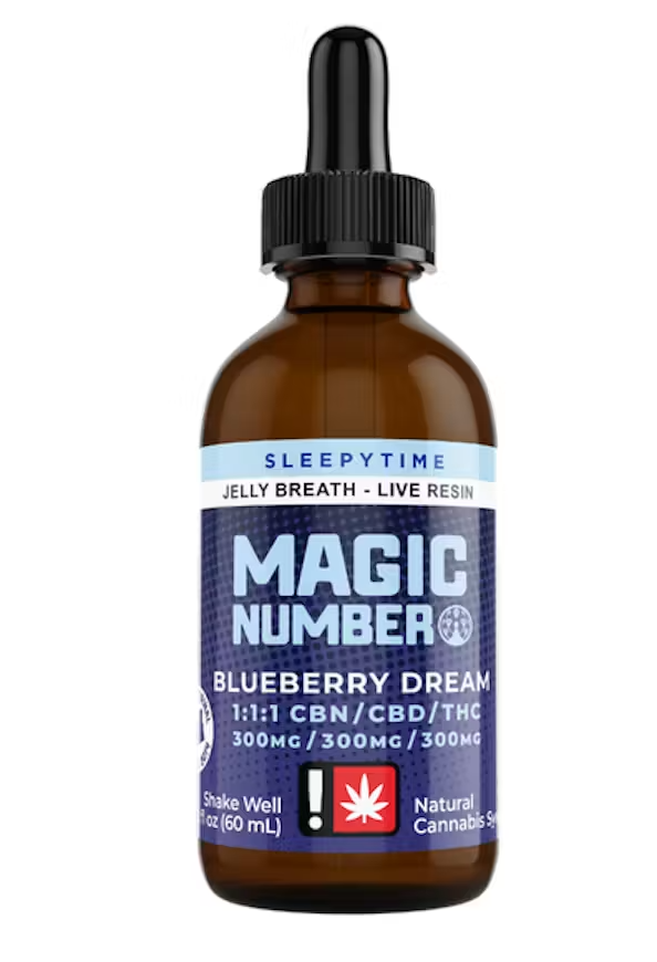 300mg Blueberry Dream 1:1:1 THC:CBD:CBN - Magic Drops - Magic Number