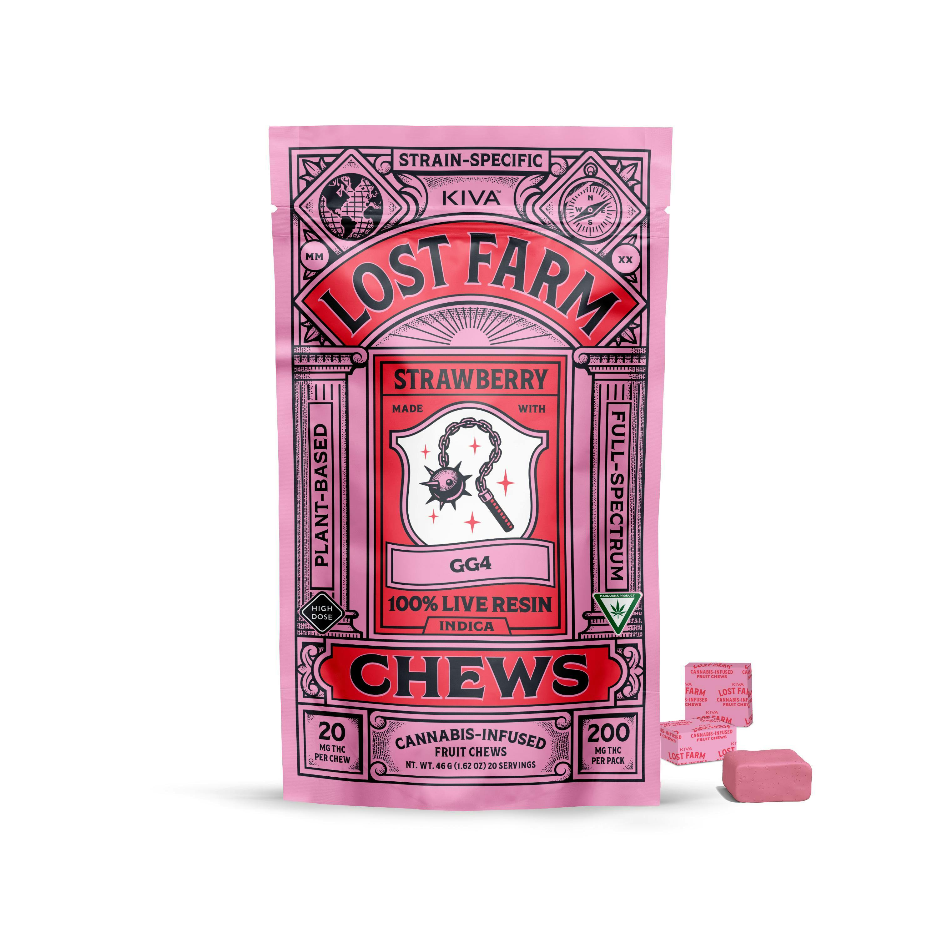 Lost Farms Strawberry Live Resin Chews 200mg