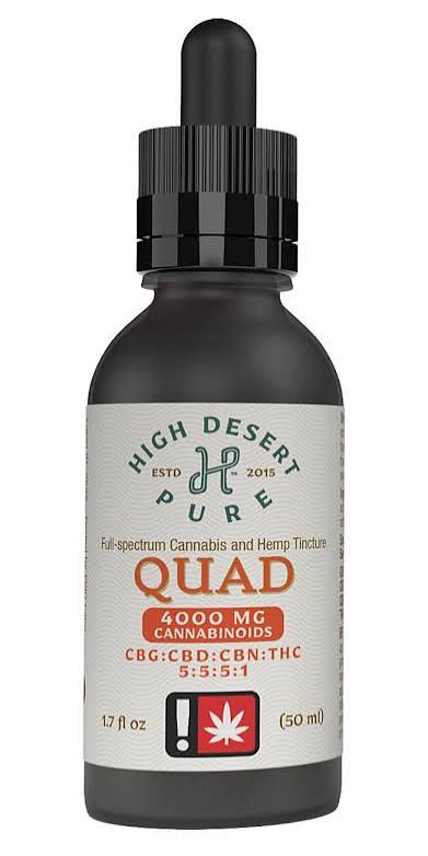 Unflavored Tincture | Quad | 5:5:5:1 CBG:CBD:CBN:THC | 1.7 fl oz