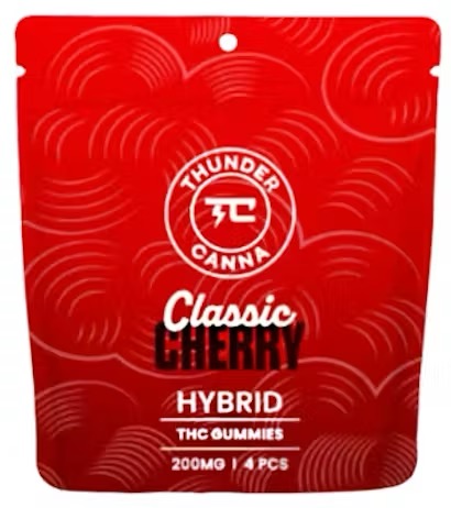 Thunder Canna | 50mg x 4 Pieces | 200MG Gummy | Cherry