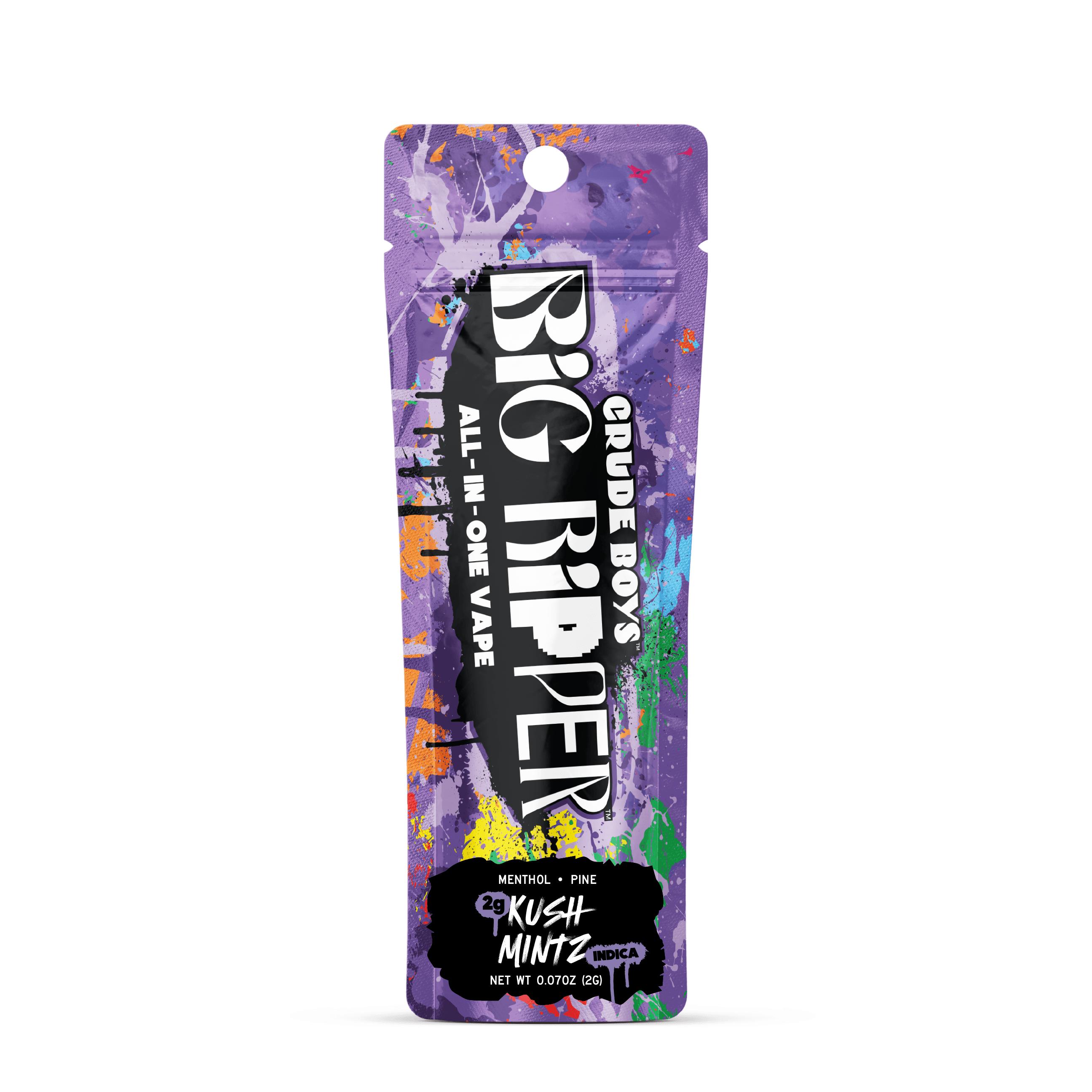 Kush Mintz Big Ripper All In One Disposable Vape Cartridge | Crude Boys | 2g (2/$33)