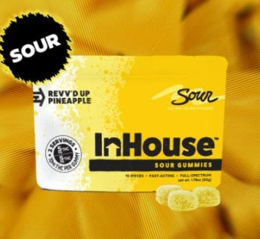 Sour Pineapple Gummies ( H ) 10pk | 100mg