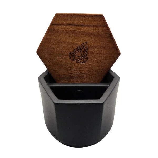 TP BRNT MALUA CONCRETE STORAGE JAR AND WALNUT LID BLACK