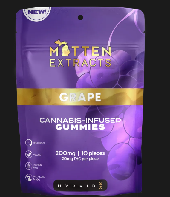 Mitten Extracts - Effect Gummies - 200mg - Grape - Hybrid